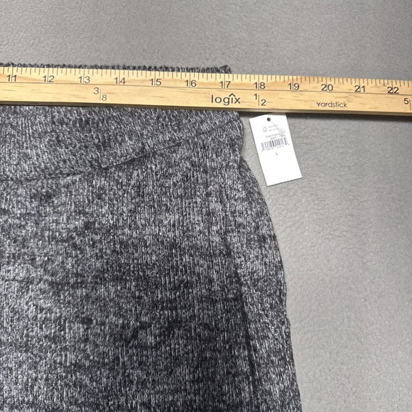 Gap Womens Wide Leg Bottom Knit Pants Large (34x29) Gray Pockets Athleisure Boho - Picture 2 of 15